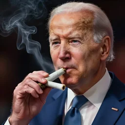 joe biden smoking a rolled marijuana joint, amazing detail, digital art, artstation