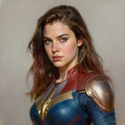 perfectly - portrait of a beautiful female hero dc character, intricate, highly detailed, digital painting, loose brush strokes, realistic shaded lighting, artstation, concept art, smooth, sharp focus, illustration, realism, oil painting, unreal engine 5, 8 k, art by sam spratt and peter mohrbacher
