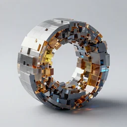 constructivism sculpture made of edge round tetris, steel & acrylic, octane render, trending on artstation