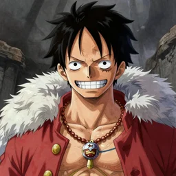 portrait painting of skeletor as luffy, art by eiichiro oda, 4 k, one piece artstyle, cel shaded, highly detailed, epic lighting