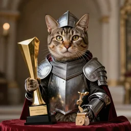 an amazing award winning photo of a cat as knight templar, very detailed and sharp, 4k hdr, cinematic