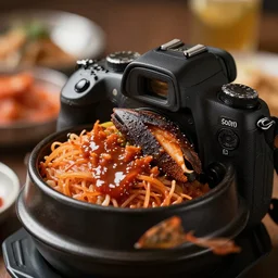 close - up focused dslr photograph of an south korean dinner, 8 k, high detail, volumetric lighting, hyperrealism, aesthetically pleasing, studio lighting, trending