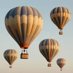 flying adventure. vintage hot air balloons. matte painting