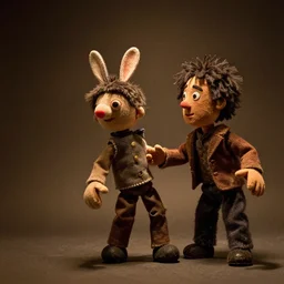a still from the hand - puppet remake of the shining