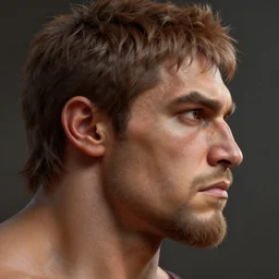 3 d close - up profile portrait of hercules. beautiful intricately detailed painting 8 k resolution, behance hd, digital matte painting, hyperrealism, cinema 4 d, finalrender, sketchlab, semirealism ; hypermaximalist ; unreal engine vray, raytrace, hyperdetailed, concept art, 6 4 megapixels, coherent, bokeh, cgs