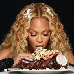 a photo of Beyoncé's head eating Logan Paul whole.