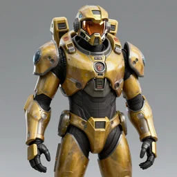 a character portrait of a soldier wearing powered armor in the style of fallout power - armor and bubblegum crisis powersuit trending on artstation deviantart pinterest hyper detailed photorealistic hd 8 k post - processing high resolution