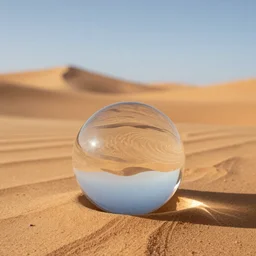 reflection ball in Sahara desert