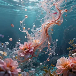 artificialintelligence marble animation , floral underwater fluids tangle pping