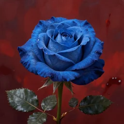 blue rose, bloody background, Game of Thrones, volumetric lighting, fantasy artwork, very beautiful scenery, very realistic painting effect, hd, hdr, cinematic 4k wallpaper, 8k, ultra detailed, high resolution, artstation