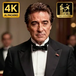A still of Al Pacino as Michael Corleone from The Godfather. Extremely detailed. Beautiful. 4K. Award winning.