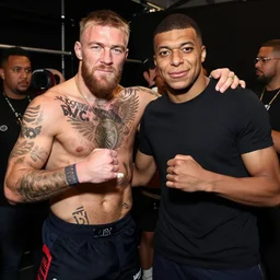kylian mbappe meets conor mcgregor backstage