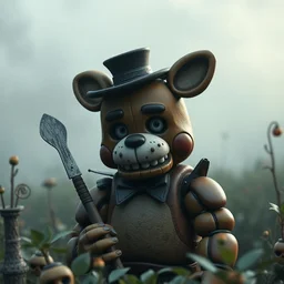 akihito tsukushi hyper realistic high resolution 4 k made in abyss design fat cute pepe's bizarre nausicaa clothing swamp village design body a field of cool colors shading, paradise, meat butchery, pogrom, war, scott cawthon animatronic five nights at freddy's desolation desolation, art in the style of akihito tsukushi