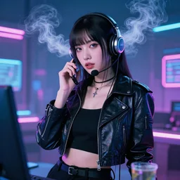 steamy cyberpunk telemarketer girl