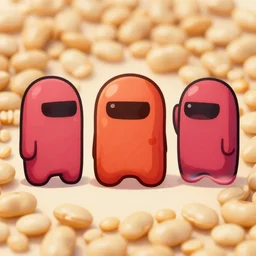 beans that look like amongus characters