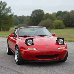 supra mk 4, miata na pop - up headlights, kyza saleem, realistic, 4 k, red