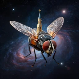 church fly in the universe, Sci-fi Art