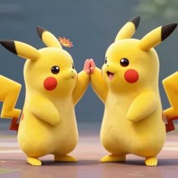 a hyper realistic digital still of Donald Trump and Pikachu high fiving , 8k, realistic photo