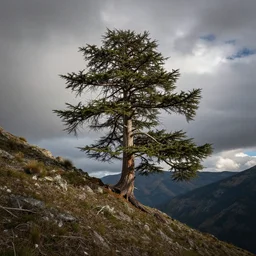 amazing landscape photo of a lone cedar tree on a mountain by marc adamus, beautiful dramatic lighting