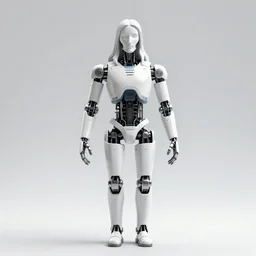beautiful centered fine art photo of jesus christ as a solarpunk robotic humanoid, white mechanical parts with led lights, bouguereau style pose, photorealistic, white background, highly detailed and intricate, soft box lighting, hdr 8 k