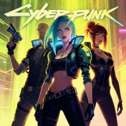 cyberpunk by greg rutkowski, by jeremy mann, by francoise nielly