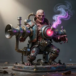 airbrushed digusting elder year 4 4 4 4 machine piping neon smoke by jack kirby, fine art masterpiece baked at 3 0 0 f, matte painting, cold lighting, aged with sunlight, award winning horror, photorealistic render, cinematic