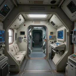 interior of a spaceship from isaac asimov novel, photorealistic, ultra - detailed, 4 k high resolution, hdr shot, cinematic lighting