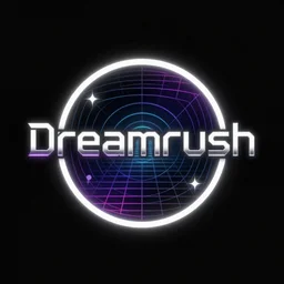 dreamrush, logo, synthwave,