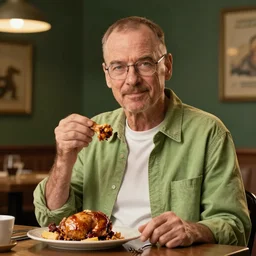walter white standing eating chicken award winning, trending on artstation, unreal engine