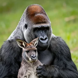 a gorilla with the head of a kangaroo