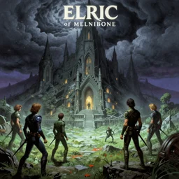 michael moorcock's elric of melnibone, by frank frazetta, ken kelly, simon bisley, richard corben, dark, psychedelic, hallucinogenic, lsd