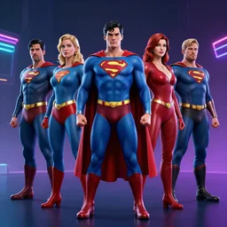 impressive portrait of the special squad, in the costums of dc super heroes devianart artworks octane render 8 k environment,, neon, highly detailed, 8 k, hdr, studio, matte painting, environment, digital illustration, artstation, byshardula, by kuvshinov