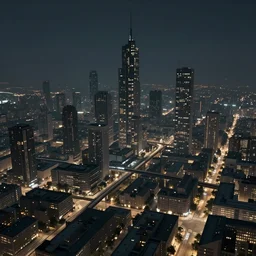 Beautiful, future city, at night, dimmed lights, rooftops are connected by bridges, ultrawide shots, by Justin Gerard, Ivan Aivazovsky and Caspar David Friedrich, trending on artstation