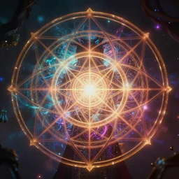 the sacred geometry of evil as seen in overlay on everyday life, 8 k, ultra realistic, lens flare, atmosphere, glow, detailed, intricate, full of colour, cinematic lighting, trending on artstation, 4 k, hyperrealistic, focused, extreme details, unreal engine 5, cinematic, masterpiece