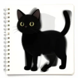 A reference sheet for a formally dressed anthropomorphic black cat, digital art