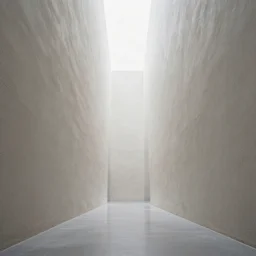 vertical liminal space, stucco walls, brutalist, shiny floors, minimalist, stunning, 50 foot drop