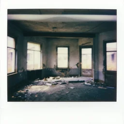 a Polaroid from the the inside of an abandoned house
