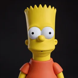 studio portrait of boy that looks excactly like bart simpson, lookalike, spitting image, as if bart simpson came to life, soft light, black background, fine details, close - up, award winning photo by morten krogvold