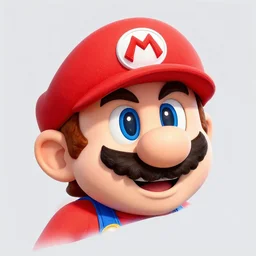 super mario face, oblique projection