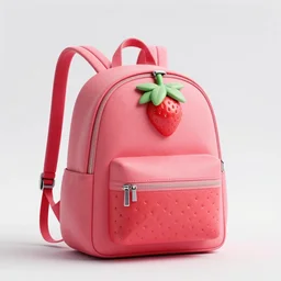 a backpack in strawberry fruit shape, digital art, artgem, octane render, artstation, hasselblad photo, 4 k resolution, stylish, fashion design, product photo, balenciaga, wes anderson, artgem, wlop, beautiful