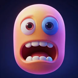 photorealistic scared emoji. hyperdetailed photorealism, 1 0 8 megapixels, amazing depth, glowing rich colors, powerful imagery, psychedelic overtones, 3 d finalrender, 3 d shading, cinematic lighting, artstation concept art