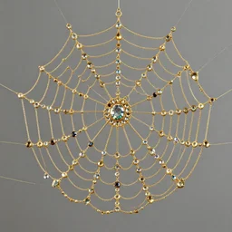 A spiderweb made of gold and gems!!