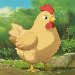 very wise chicken by studio ghibli and bob ross