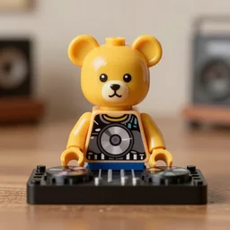 a tabletop minifigure of a DJ Bear
