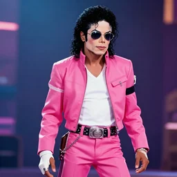 michael jackson wearing pink as a video game character