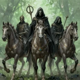 concept art by artgerm, pestilence of the four horsemen of the apocalypse, soft green natural light, intricate, hooded death riding a horse, highly detailed dark art, digital painting, artstation, concept art, smooth, sharp focus, illustration, art by greg rutkowski and luis rollo and uang guangjian and gil elvgren, symmetry!