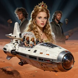highly detailed closeup portrait of a fairytale princess's favorite spacehip on mars, nicoletta ceccoli, mark ryden, lostfish, earl nore, hyung tae, frank frazetta, global illumination, god rays, detailed and intricate environment