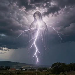 faint virgin mary outline blended into ⛈