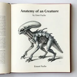 student book of anatomy of an alien creature, by Ernst Fuchs