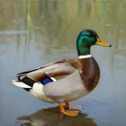 a duck on the prowl oil painting nelson shanks